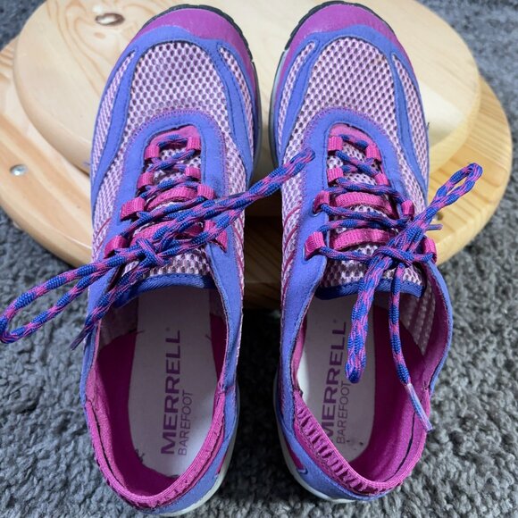 Merrell Pace Glove Trail Running Shoe Womens 8.5 Barefoot Ultra Marine Mulberry - Picture 6 of 9